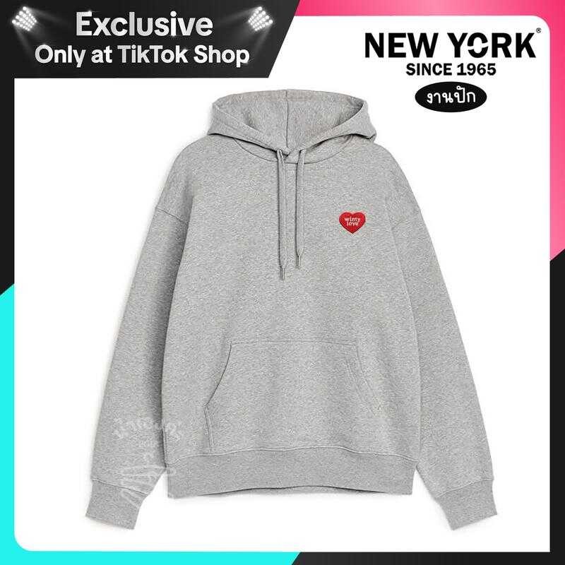 WINTY HOODIE คอสวม (ปักหัวใจ) เสื้อคลุมแขนยาว เสื้อกันหนาว กันแดด มีฮู้ด 7Ad
