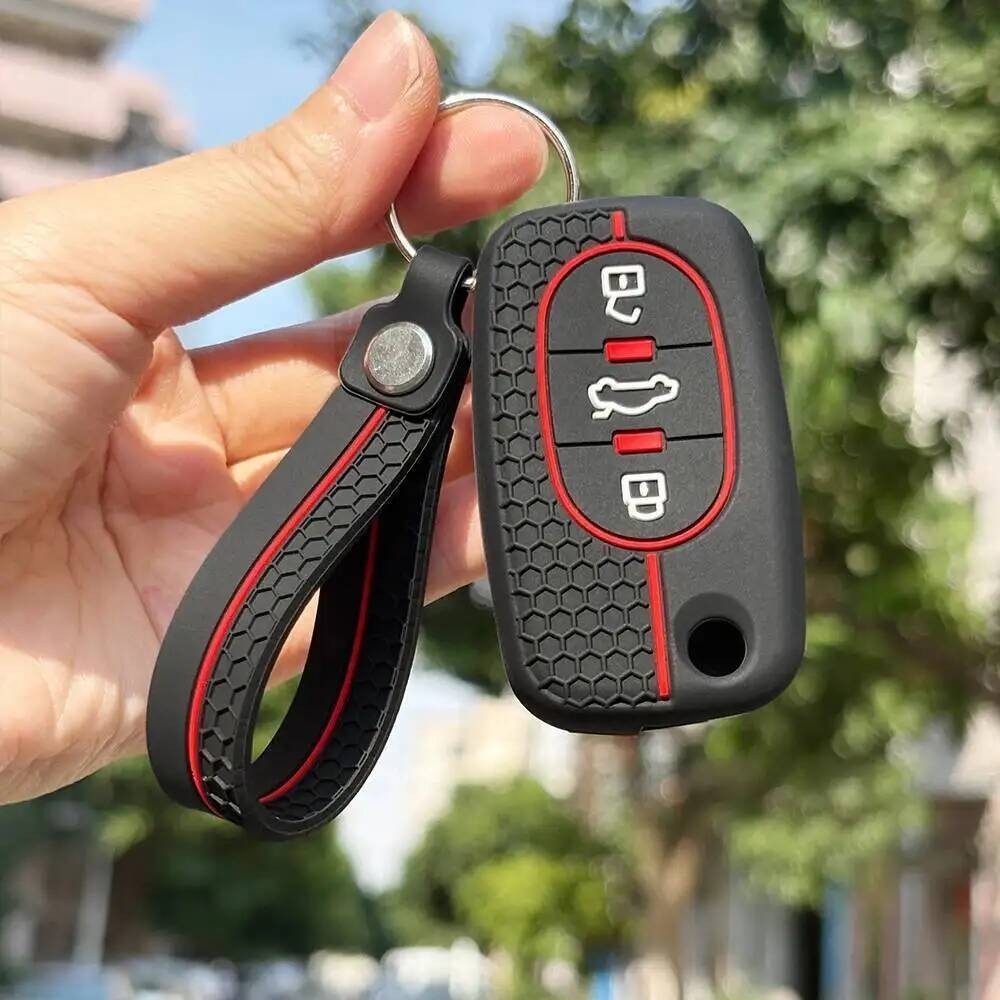 พวงกุญแจซิลิโคนสําหรับ Audi A1 B6 A6 C5 A4 B5 TT 8N A2 A3 ฝาครอบ Organizer Key Shell กุญแจรถพับผู้ถือระยะไกล