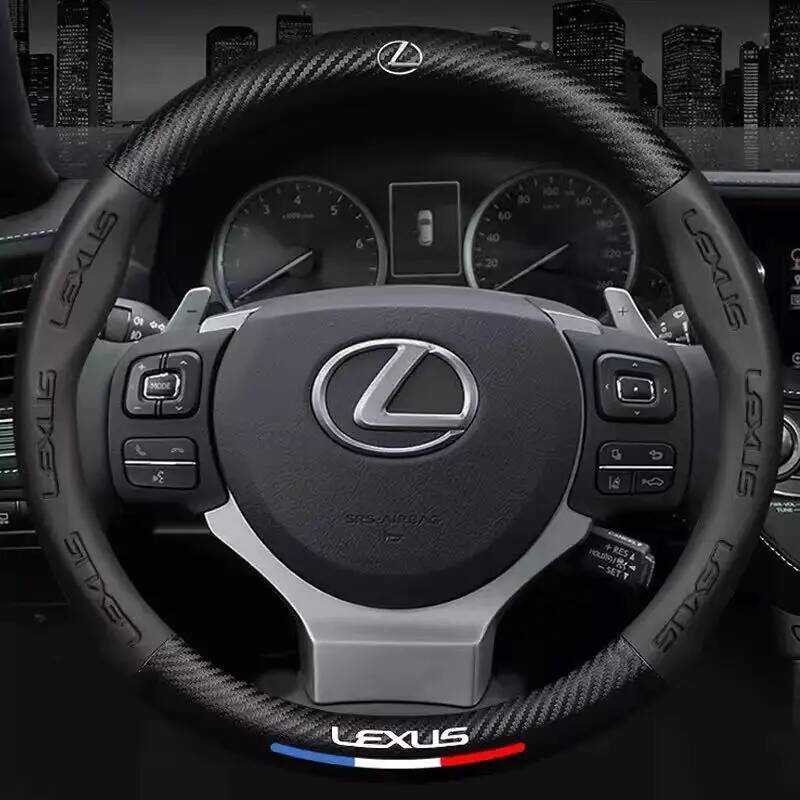 ▥ ฝาครอบพวงมาลัยคาร์บอนไฟเบอร์รถยนต์สําหรับ Lexus F Sport Es200 Es300 Rx300 Ls500h Gs300 Is300