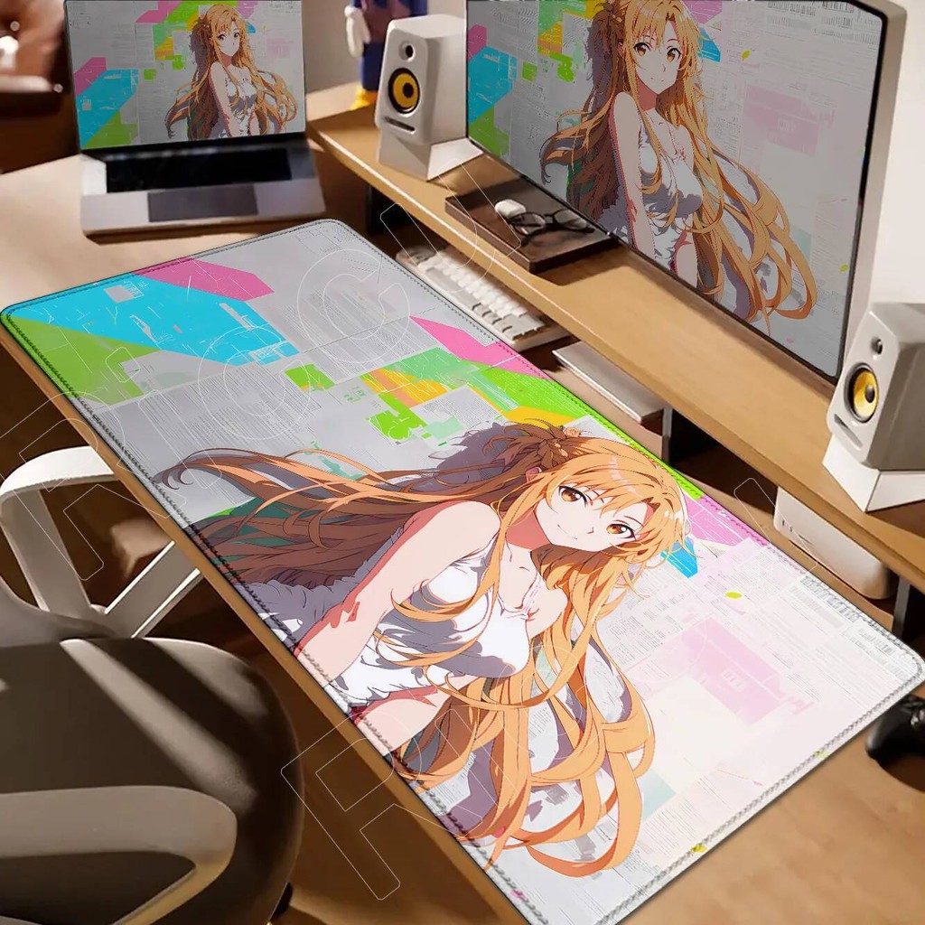 อะนิเมะหลายประณีตวอลล์เปเปอร์ดาบศิลปะออนไลน์ SAO แผ่นรองเมาส์สวย Asuna Mousepad ลื่นสวมใส่เกมขนาดใหญ่แผ่นรองโต๊ะ