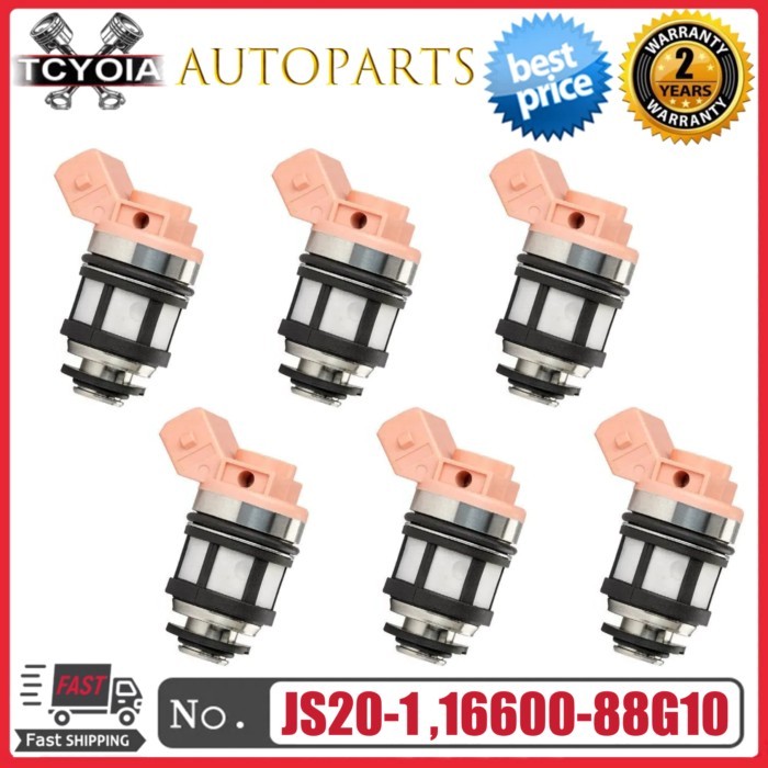 6pcs/lot Fuel Injectors 16600-88G10 1660088G10 JS20-1 JS201 For 1990-1995 Nissan D21 Quest Mercury