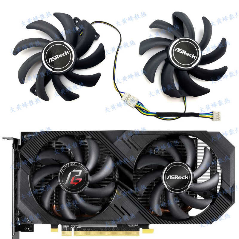 ASROCK ASROCK RX570 590 5500XT 5600XT พัดลมการ์ดกราฟิก Phantom PVA080E12R