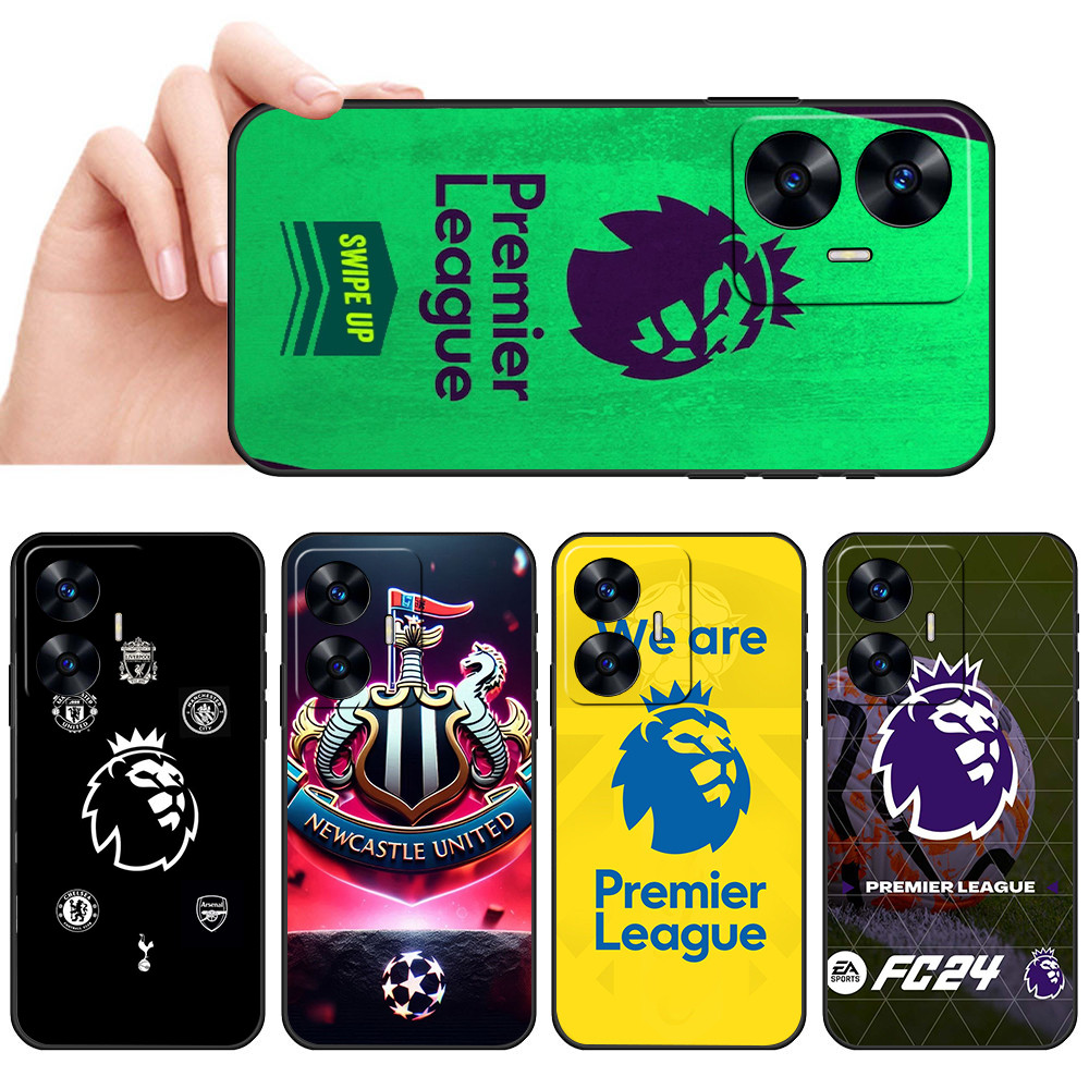 เคสโทรศัพท์สีดําแบบนุ่มสําหรับRealme C55 10 Pro Plus 5G SX41 พรีเมียร์ลีกโลโก้ปลอกป้องกันการตกฝาครอบ