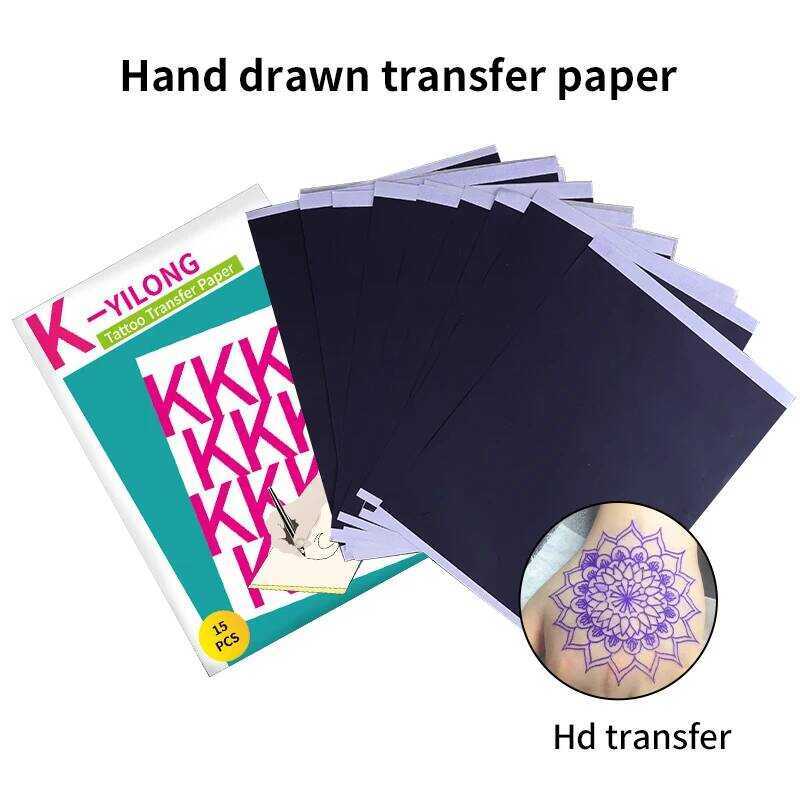 YILONG15/100PCS Reusable Transfer Hand ed Tattoo Stencil Copy Tracing กระดาษอุปกรณ์เสริม