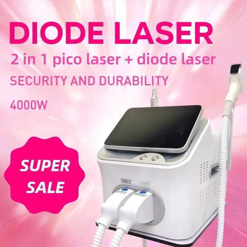 Diode 2 in 1 Picosecond Tattoo And Hair Removal Switched hine Pico Second Laser เครื่องกําจัดขน