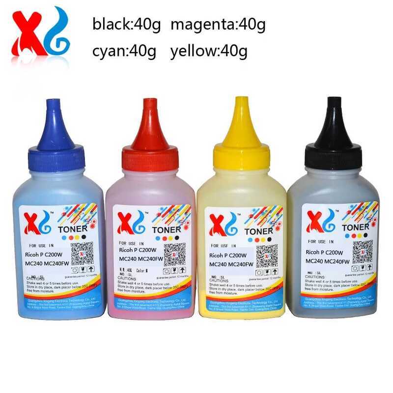 PC200W สีเติมสําหรับ Ricoh P C200W MC240 MC240FW M C240 200 240 ใช้งานร่วมกับผงหมึก 40g ขวด