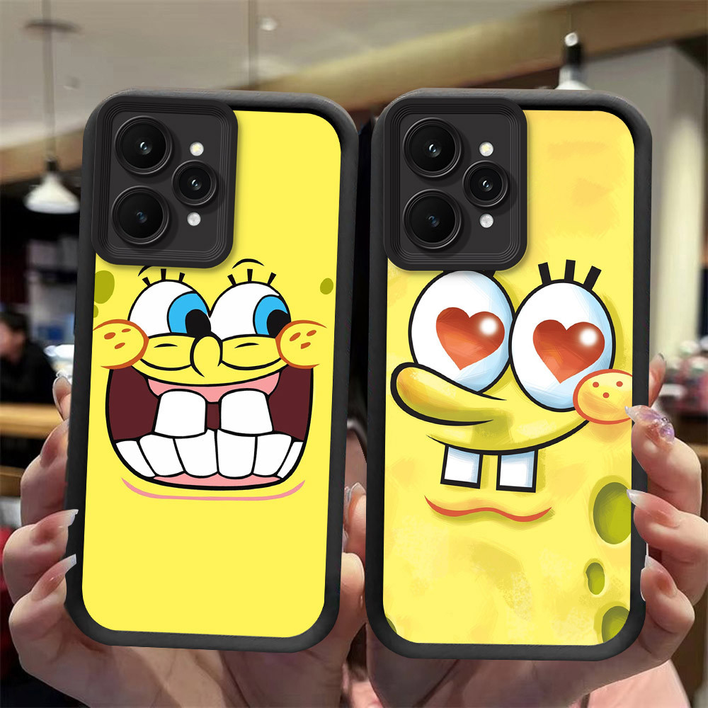 J-2 Spongebob ดำขาวชมพูเคสโทรศัพท์หรับ Realme 9i V23i C35 C31 Q5i 10 V23 5G