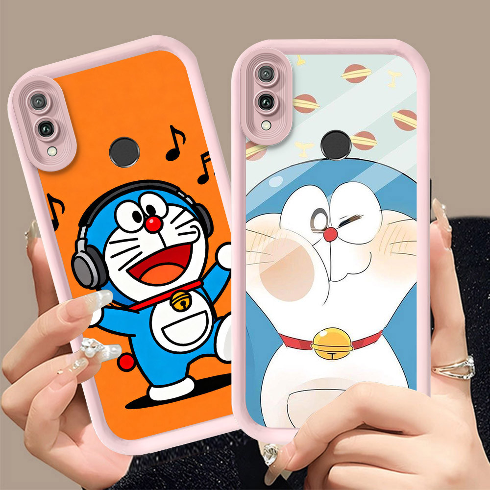 Q-6 Doraemon cute ขาวดำเคสโทรศัพท์หรับ VIVO Y91C Y91 Y1S Y93 Y95 ปกสีชมพู