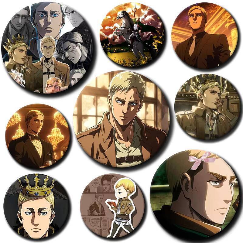 การ์ตูนตัวอักษร Erwin Smith นุ่มปุ่ม Pin อะนิเมะ Erwin Smith เข็มกลัด Creative Badge สําหรับกระเป๋าเ