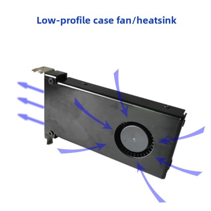 Half-Height PCI Slot Blower Fan  8cm Exhaust Cooler for 2U & Mini ITX Cases, Heat Ventilation