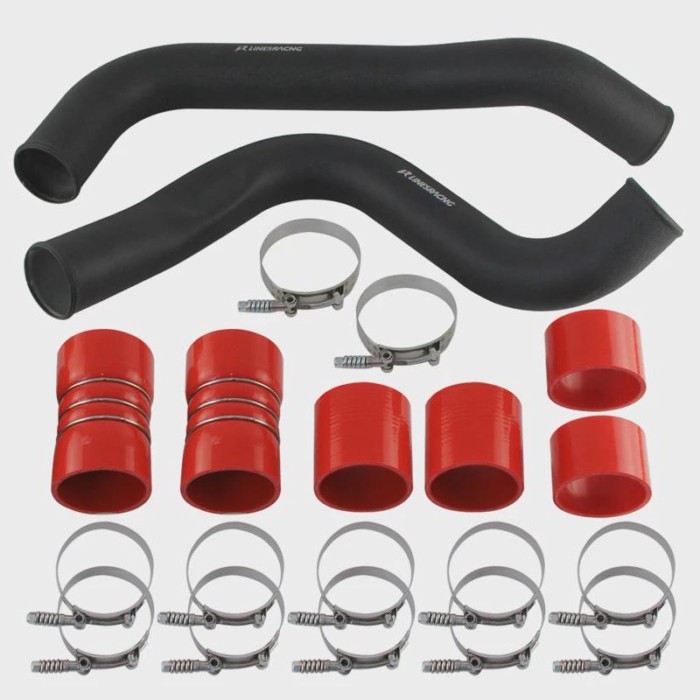 For 1999.5-2003 Ford 3" Intercooler Pipe & Boot Kit 7.3L F250 F350 Black wrinkle Powerstroke V8 Tur