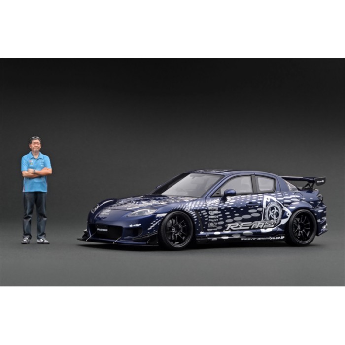 IG 1:18 Mazda* RX-8 (SE3P) RE พร้อมนาย Amemiya 蓝色 IG3243