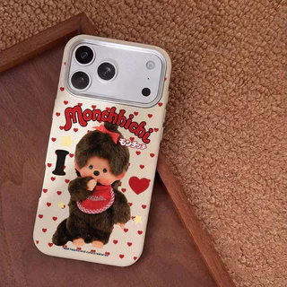 เคสไอโฟน13 17 เคสหนังวัว ลายมอนจิจิน่ารักฮิต สำหรับiPhone 16 17 13 AIR 14 15 12 11 Pro Max 7 8 14 15 16 Plus XR X SE 2 3