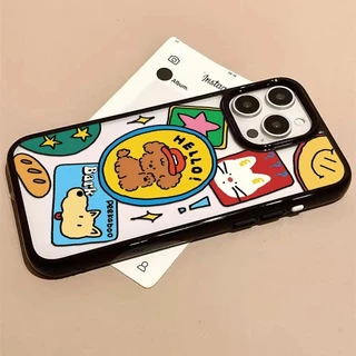 INS puppy phone case for iPhone 11, 17, 13, 14, 15, 16, Pro Max, 12 Pro 16 Pro Max luxury drop-proof acrylic phone case