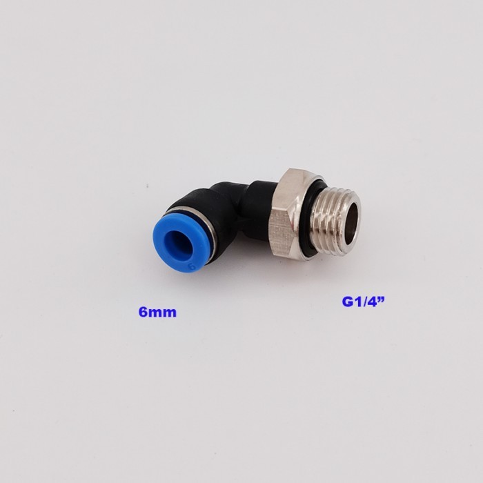 GOGO 10 Pcs L Type 6mm 1/4" BSPP Threaded Elbow PU Hose Connector 90 Degree PL06-G01 G02 G03 G04 Jo