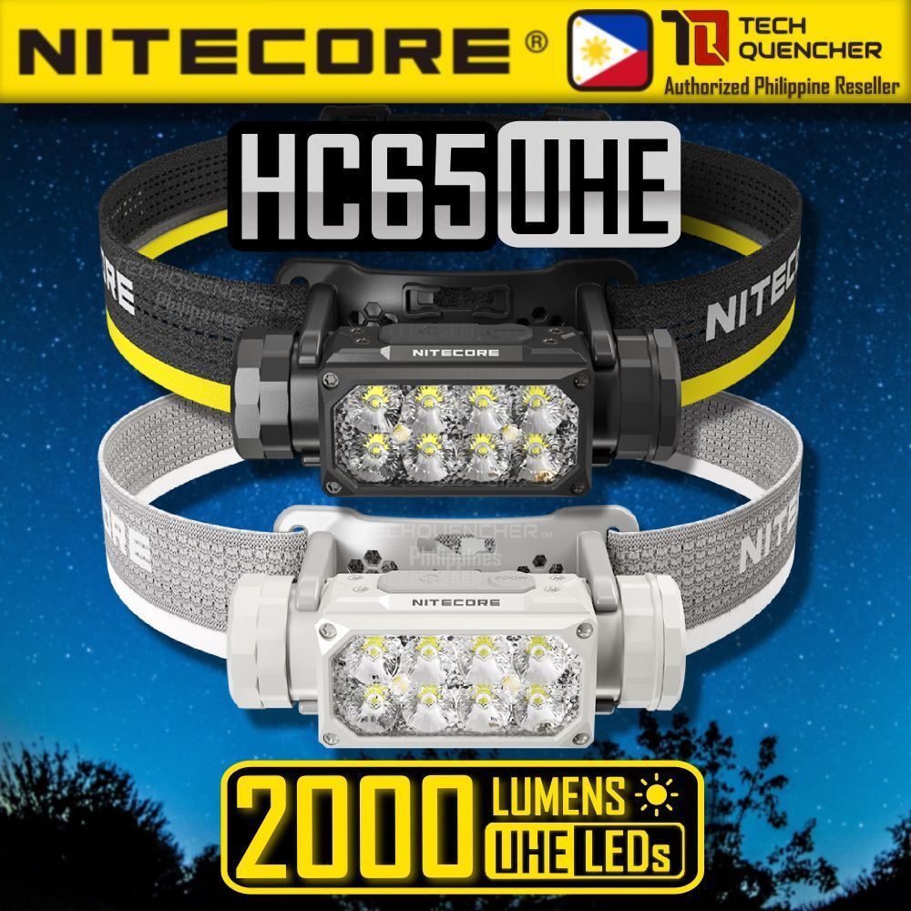 Nitecore HC65 UHE ไฟหน้า 2000 Lumens - USB-C ชาร์จใหม่ได้ - แบตเตอรี่ 4000mAh - 222 เมตร - IP68