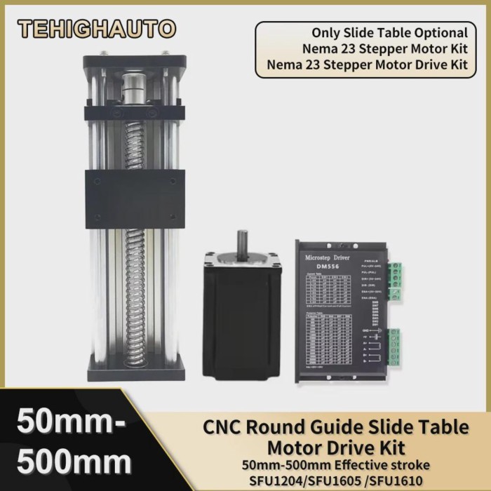 Motorized Ball Screw Linear Guide XYZ Axis CNC Sliding Table Motor Kit Ball Screw 40KG SFU1204/1605