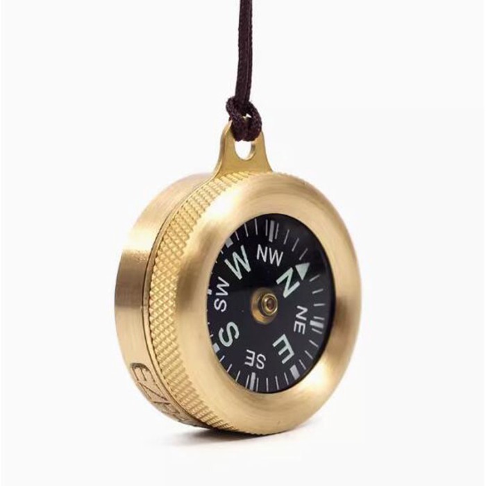 Brass Compass Mini Portable Compass Outdoor EDC Tool Emergency Compass Navigation Multi-directional