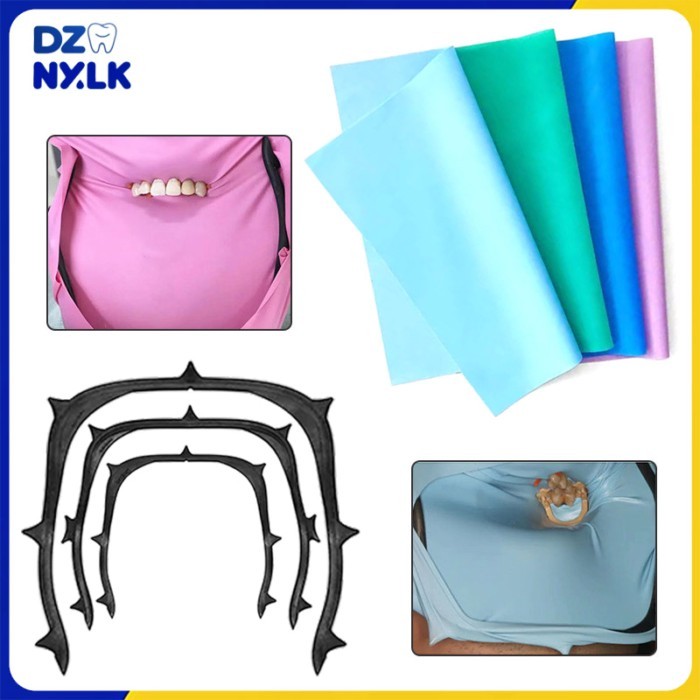 1/36Pcs Dental Rubber Dam Sheets 6''X6'' Natural Latex Dental Dam Frame Carbon Fiber Dam Sheets Hol