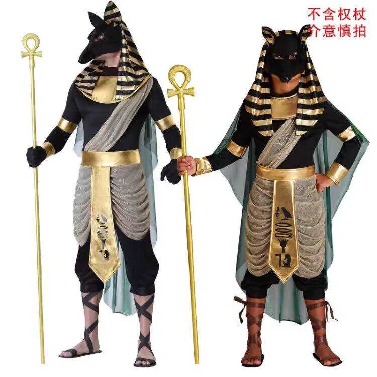 Cosplay เครื่องแต่งกายธีมฮาโลวีน Anubis หัวสุนัข จากอียิปต์ ANCIENT สำหรับการแสดงบนเวที