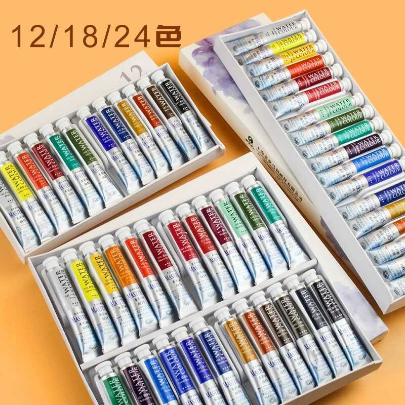 Marley Artist สีน้ําสีมือวาดพรีเมี่ยมสีน้ําชุดสี Art สีน้ําเดี่ยวอลูมิเนียมหลอด 9ml