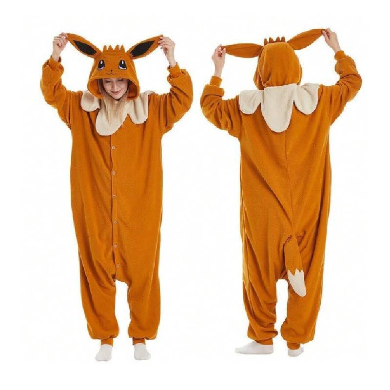 ชุดนอน Eevee Cozy พร้อมฮู้ดและชุดอยู่บ้านแขนยาวสําหรับตามฤดูกาล
