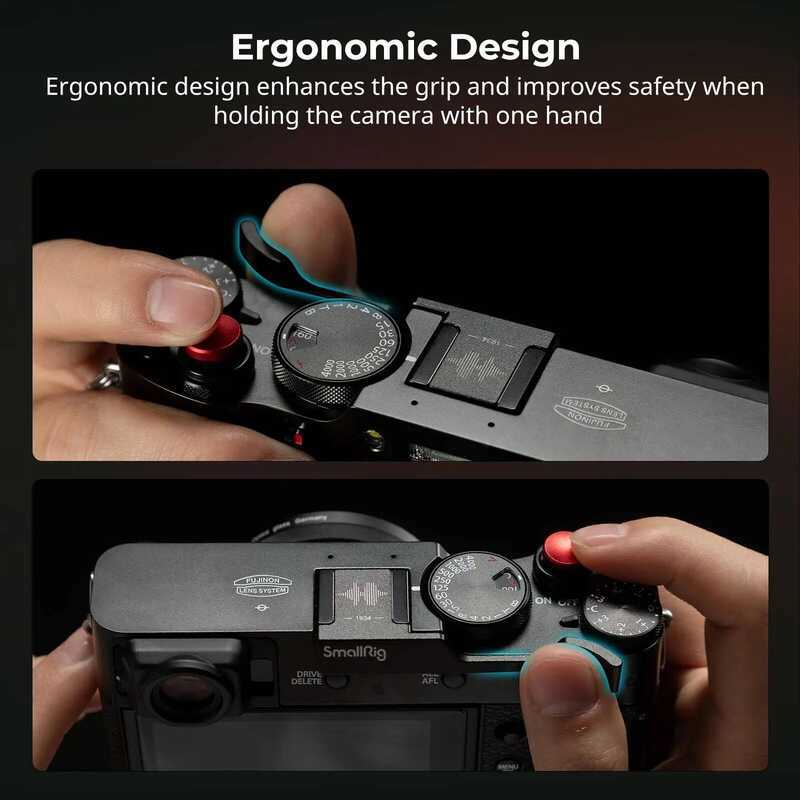 ▥ Smallrig Thumb Grip พร้อมฝาครอบรองเท้าร้อนสําหรับ FUJIFILM X100vi / X100v สีดํา พร้อมปุ่มปลดล