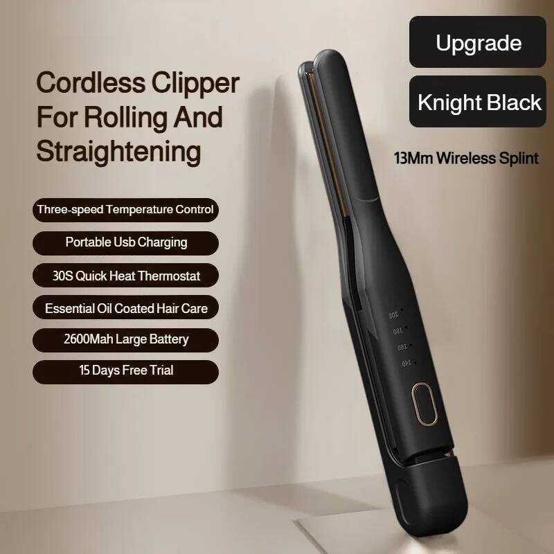 ผมตรง Mini Wireless splints Essential Oil Coated Hair Care Conditioning บํารุงควบคุมอุณหภูมิอัจฉริยะ