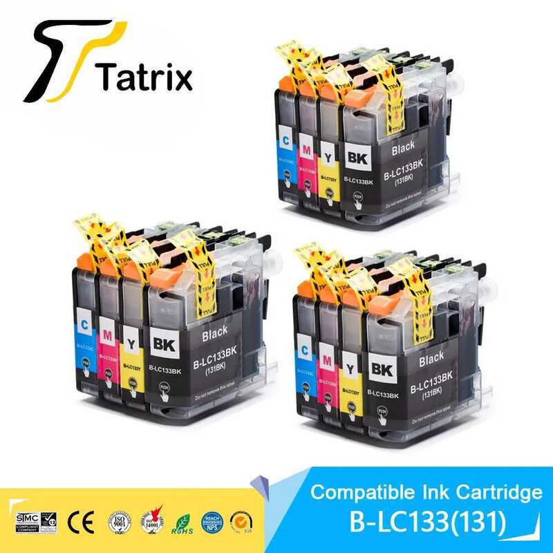 Tatrix ตลับหมึกที่รองรับสําหรับ LC133 131 สําหรับ Brother MFC-J245/J470DW/J475DW/J650 DW/J870DW/J441