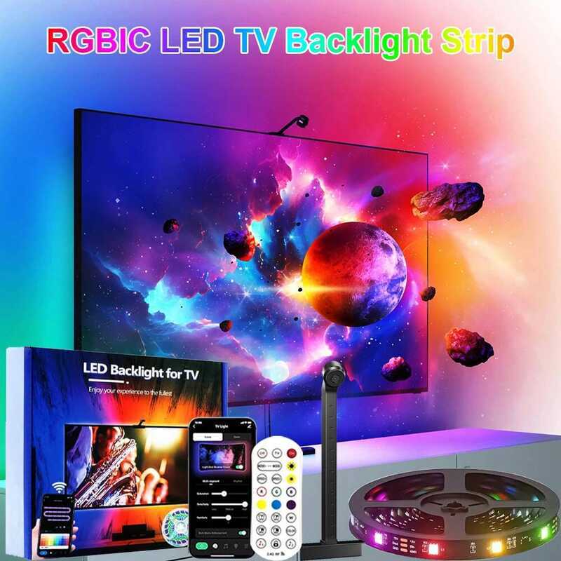 C TV Backlight Strip With AR Color Gamut Sensor For 55-75 Inch TV Smart RGBIC LED Light Strip App C