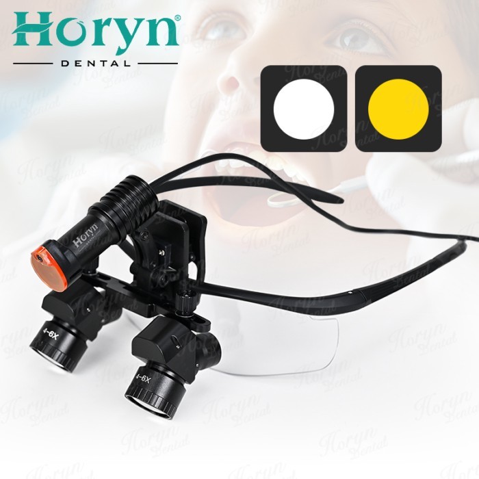 Dental binocular magnifying glass 4X-6X Adjustable magnifying glass 5w LED Medicine binocular magni
