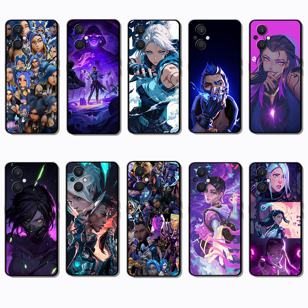 เคสโทรศัพท์สีดําแบบนุ่มสําหรับ OPPO A96 4G 5G Reno 7z 8z 7 Lite Valorant caseg