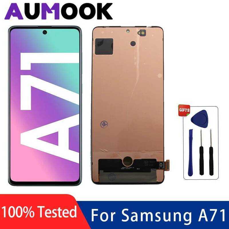 หน้าจอ AMOLED สำหรับ Samsung A71 ชุดประกอบดิจิไทเซอร์สำหรับหน้าจอ Samsung Galaxy A71 รุ่น SM-A715W S