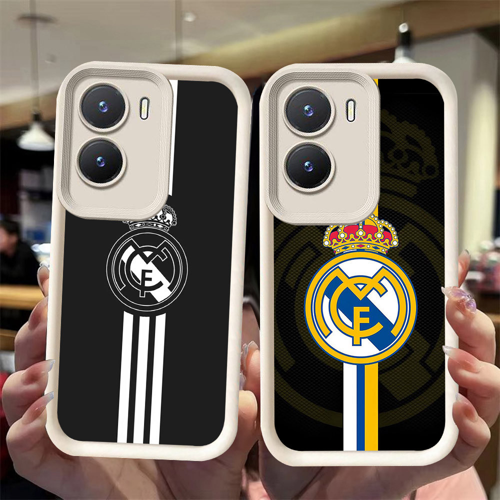 J-40 Real-Madrid ดำขาวชมพูเคสโทรศัพท์หรับ VIVO Y15S Y02S Y15A Y16 Y01A Y01 IQOO Z7i