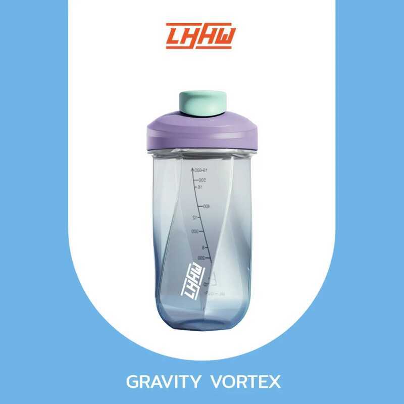 9Aa LHHW Gravity Vortex Shaker Bottle 600 Ml เเก้วเชคเวย์ ไม่ต้องใช้ลูกบอล เเก้วน้ำดื่ม สีสันสวย ปล