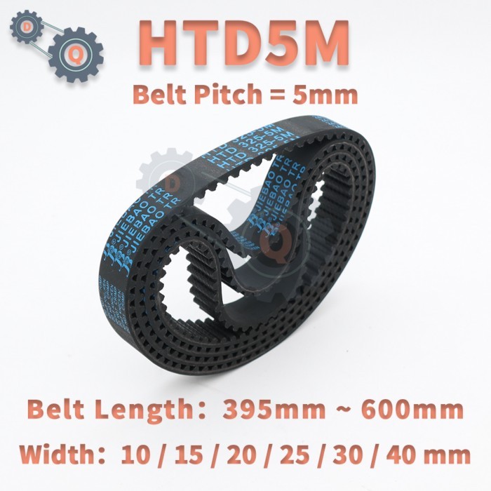 HTD 5M Timing Belt Length 395mm to 600mm 5M Rubber Belt Width 10mm 15mm 20mm 25mm 30mm 40mm HTD5M C