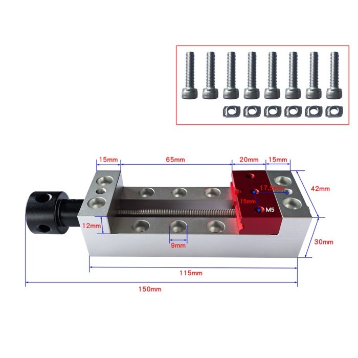Miniature Bench Vise DIY Home Drilling Machine CNC Vise Mobile Phone Motherboard Clamping Fixture W