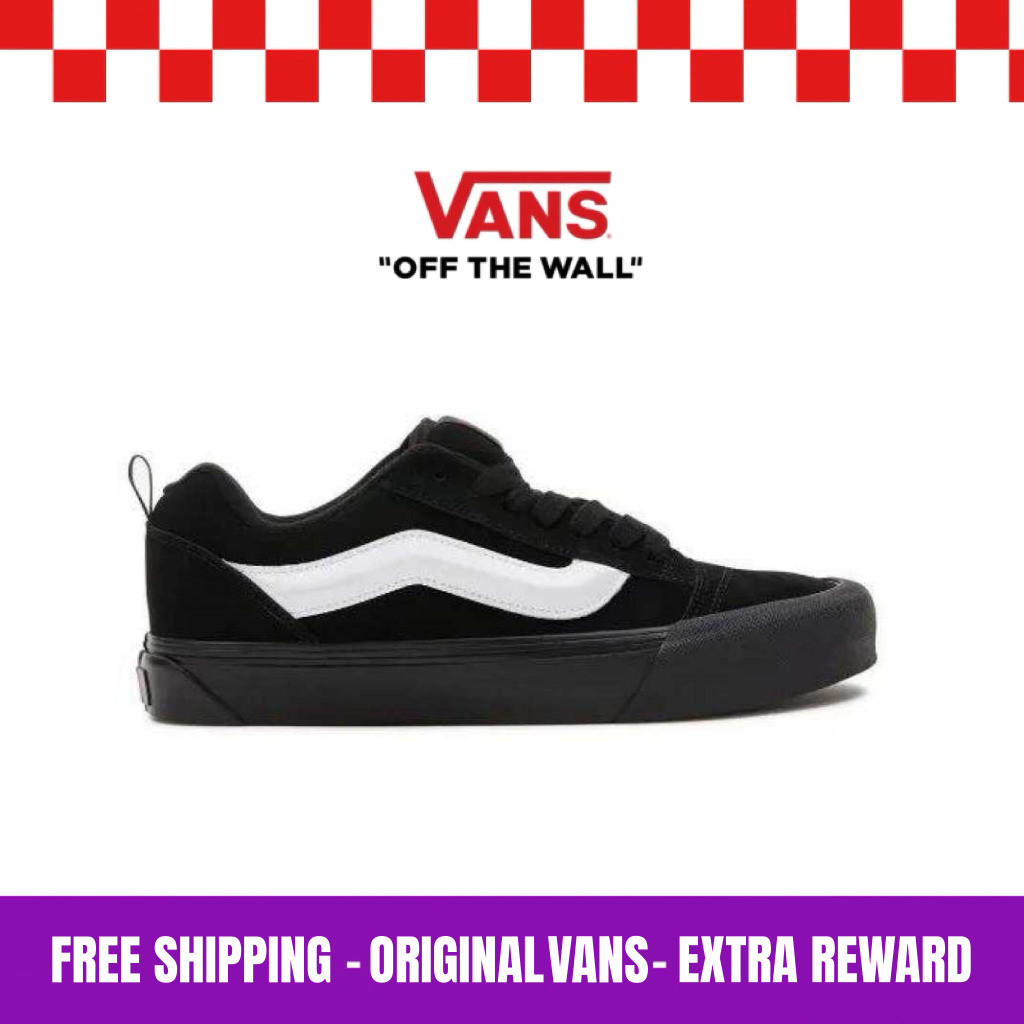 รองเท้าวิ่งกีฬา Vans Knu Skool ป้องกันการลื่น สีดำขาว