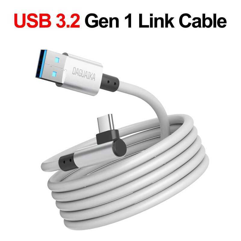 Virtl Reality VR แว่นตาสาย USB A ประเภท C 5M สําหรับ Quest3/Quest3S,Quest2 L เกมอุปกรณ์เสริมชุดหูฟัง