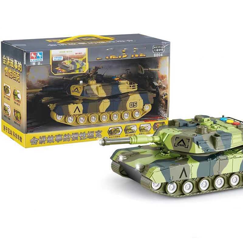 Linda Storyt Tank Car Baby Enlightenment Puzzle Early Education Light Music Toy Car 84