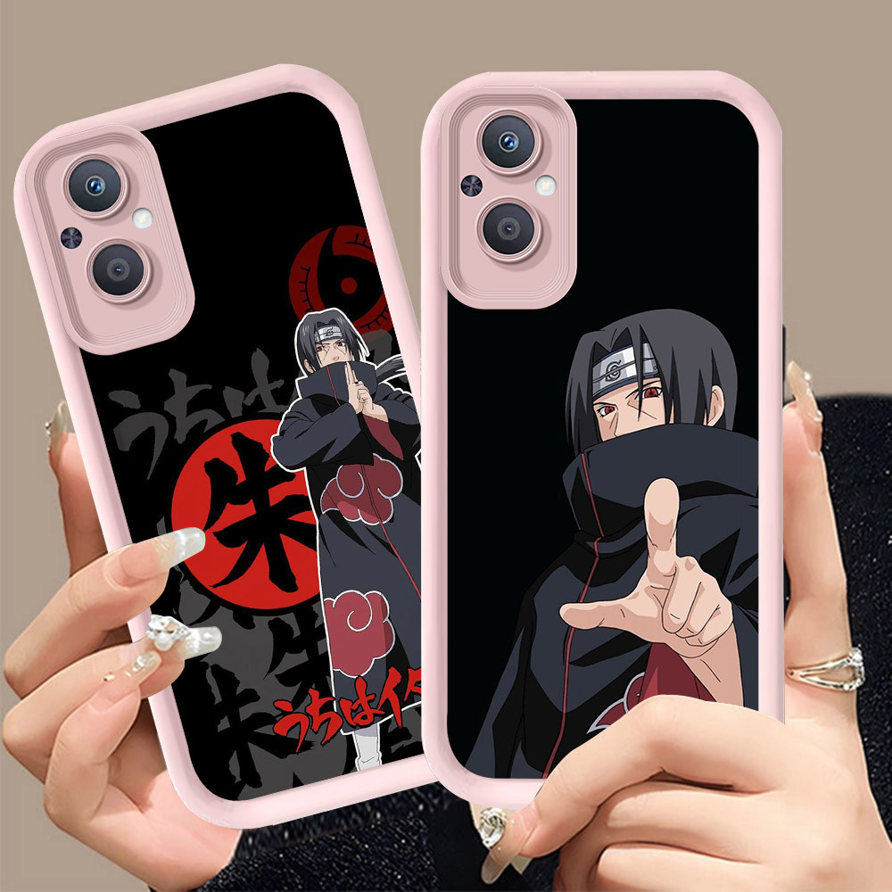 Q-8 Naruto itachi ขาวดำเคสโทรศัพท์หรับ OPPO Reno A96 8 8Z A76 7 A36 7Z Lite Pro 5G ปกสีชมพู
