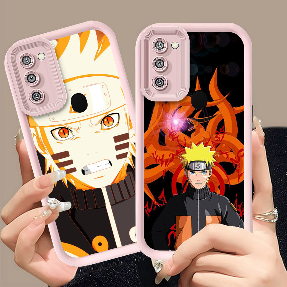 Q-2 Naruto ขาวดำเคสโทรศัพท์หรับ Infinix Smart Hot 9 7 5 11 10 Lite Play ปกสีชมพู