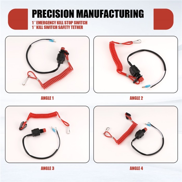Q2-Boat Motor Emergency Kill Stop Switch For  /Tohatsu Outboard Stop Kill Switch Cut Off Switches W