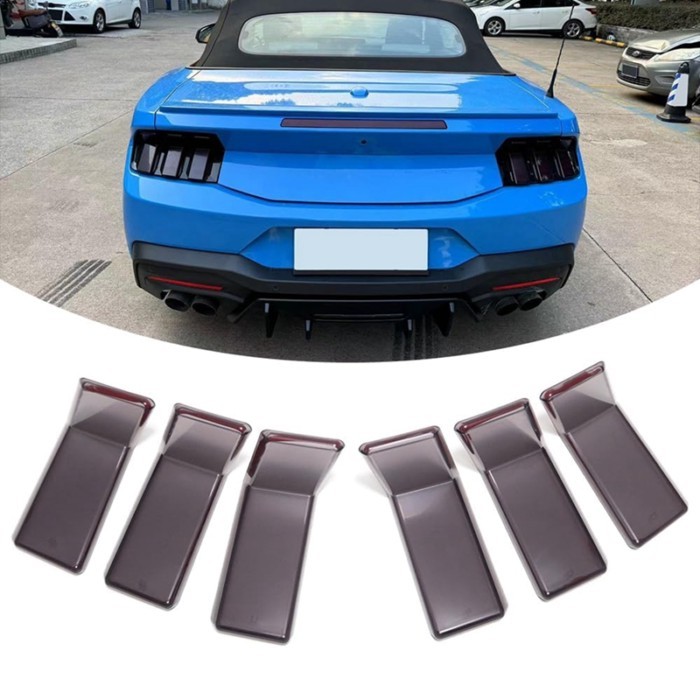 Q2-Tail Light Lamp Guard Cover Trim For Ford Mustang GT S650 2024 2025 Taillight Lens Cover Smoke B