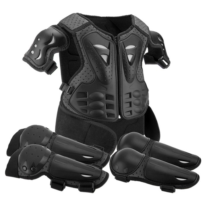Children's armor, riding clothes, off-road motorcycle chest protection armor, anti fall vest set