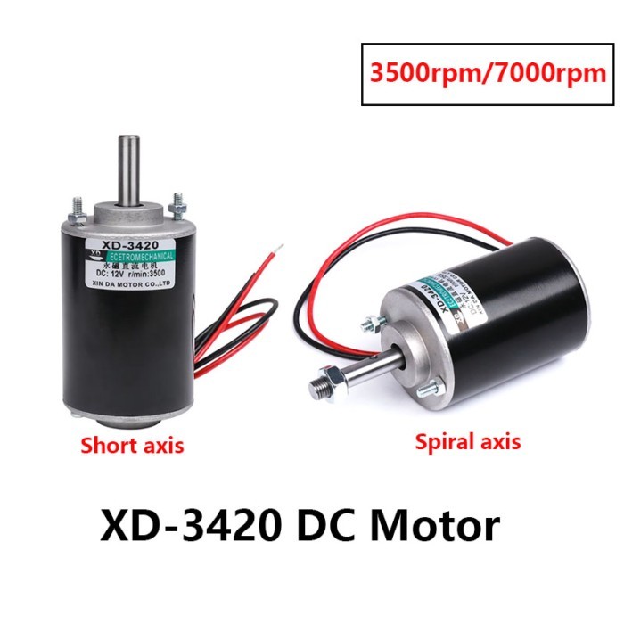 XD-3420 High-speed Regulating Silent Electric Motor DC 12V 24V High Torque Permanent Magnet Motor C