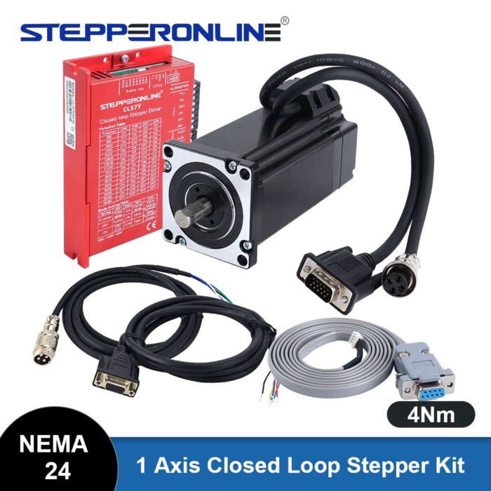 STEPPERONLINE 4Nm Nema 24 Closed Loop Stepper Motor 5A with Nema24 Hybrid Servo Driver CL57Y V2.0 C