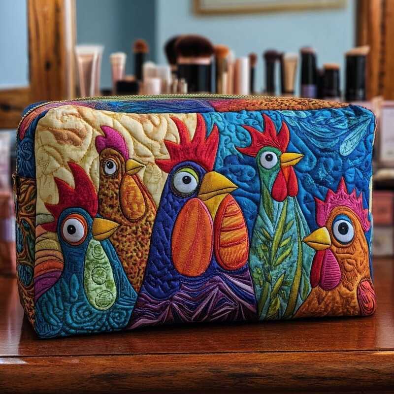 2026 สถานีอิสระ temu Quilted ปัก Quilted Storage Bag กระเป๋าเครื่องสําอาง