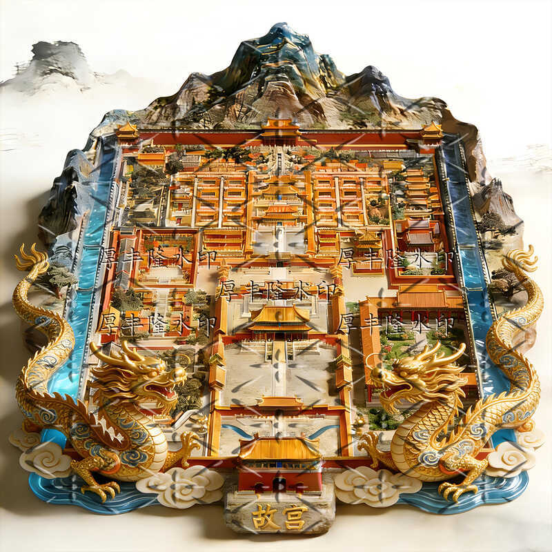 & Beijing Forbidden City Metal Embossed Magnetic Fridge Magnet Creative Travel Souvenir Gift
