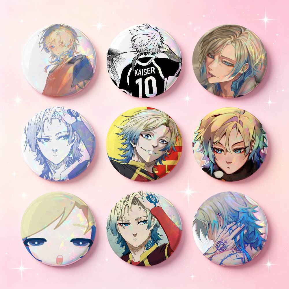 น่ารัก M-Michael Kaiser ป้าย 32/44/58 มม.รอบ Cosplay Pin กระเป๋า Decor แฟน ๆ รวบรวมเพื่อนของขวัญเข็ม